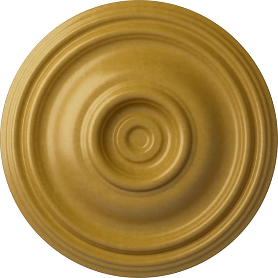 Ekena Millwork 14 3/4"OD x 1 3/4"P Traditional Ceiling Medallion (Fits Canopies up to 4"), Hand-Painted Iridescent Gold