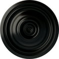 thumbnail image 1 of Ekena Millwork 14 3/4"OD x 1 3/4"P Traditional Ceiling Medallion (Fits Canopies up to 4"), Hand-Painted Jet Black, 1 of 6
