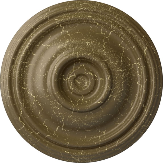 Ekena Millwork 14 3/4"OD x 1 3/4"P Traditional Ceiling Medallion (Fits Canopies up to 4"), Hand-Painted Mississippi Mud Crackle
