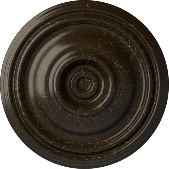 Ekena Millwork 14 3/4"OD x 1 3/4"P Traditional Ceiling Medallion (Fits Canopies up to 4"), Hand-Painted Stone Hearth Crackle