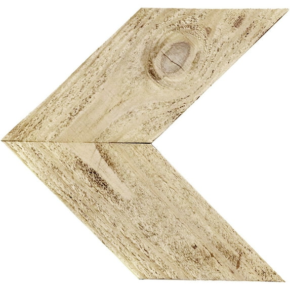 Ekena Millwork 14 3/4"W x 14"H x 3/4"D Vintage Farmhouse 5 1/2" Chevron, Barnwood Decor Collection, Chalk Dust White