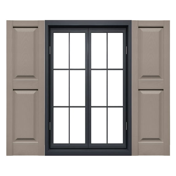 Ekena Millwork 14 3/4"W x 51"H Mid-America Vinyl, Standard Size Williamsburg Double Panel Shutters, w/Installation Shutter-Lok's & Matching Screws (Per Pair), 008 - Clay