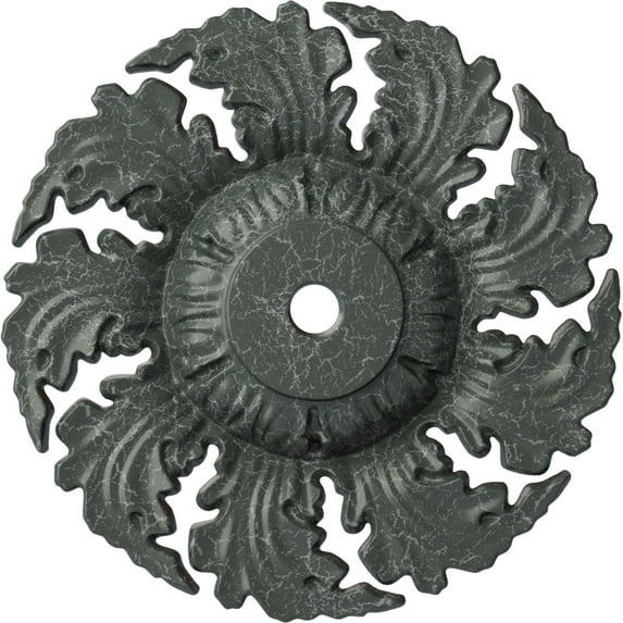 Ekena Millwork 14 5/8"OD x 2 1/4"P Needham Ceiling Medallion (Fits Canopies up to 4 1/4"), Hand-Painted Athenian Green Crackle