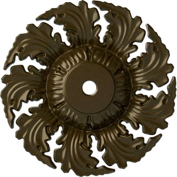 Ekena Millwork 14 5/8"OD x 2 1/4"P Needham Ceiling Medallion (Fits Canopies up to 4 1/4"), Hand-Painted Brass