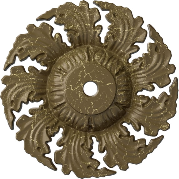 Ekena Millwork 14 5/8"OD x 2 1/4"P Needham Ceiling Medallion (Fits Canopies up to 4 1/4"), Hand-Painted Mississippi Mud Crackle