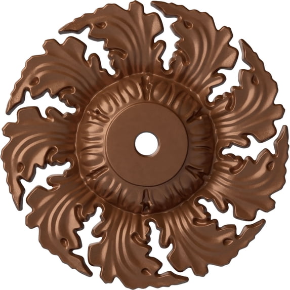 Ekena Millwork 14 5/8"OD x 2 1/4"P Needham Ceiling Medallion (Fits Canopies up to 4 1/4"), Hand-Painted Polished Copper