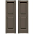 thumbnail image 1 of Ekena Millwork 14.75 in. W x 55 in. H Builders Edge, Standard Two Equal Panels, Raised Panel Shutters, Includes Matching Installation Spikes (Per Pair), 385 - French Roast, 1 of 12