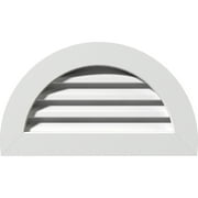 Ekena Millwork 14"W x 07"H Half Round Gable Vent (19"W x 12"H Frame Size) Functional, PVC Gable Vent with 1" x 4" Flat Trim Frame