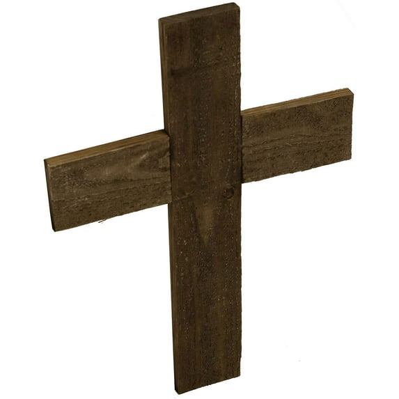 Ekena Millwork 14"W x 20"H x 3/4"D Vintage Farmhouse Cross, Barnwood Decor Collection, Pebble Grey