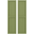 thumbnail image 1 of Ekena Millwork 14"W x 31"H Americraft Four Board Exterior Real Wood Two Equal Panel Framed Board-n-Batten Shutters (Per Pair), Moss Green, 1 of 9