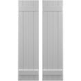 thumbnail image 1 of Ekena Millwork 14"W x 32"H Americraft Four Board (2 Batten) Exterior Real Wood Joined Board-n-Batten Shutters (Per Pair), Primed, 1 of 10