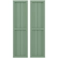 thumbnail image 1 of Ekena Millwork 14"W x 32"H Americraft Four Board Exterior Real Wood Two Equal Panel Framed Board-n-Batten Shutters (Per Pair), Track Green, 1 of 9