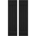 thumbnail image 1 of Ekena Millwork 14"W x 33"H Americraft Four Board (2 Batten) Exterior Real Wood Joined Board-n-Batten Shutters (Per Pair), Black, 1 of 10