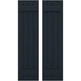 thumbnail image 1 of Ekena Millwork 14"W x 35"H Americraft Four Board (2 Batten) Exterior Real Wood Joined Board-n-Batten Shutters (Per Pair), Starless Night Blue, 1 of 10