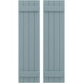 thumbnail image 1 of Ekena Millwork 14"W x 37"H Americraft Four Board (2 Batten) Exterior Real Wood Joined Board-n-Batten Shutters (Per Pair), Peaceful Blue, 1 of 10