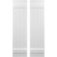 thumbnail image 1 of Ekena Millwork 14"W x 37"H Americraft Four Board (2 Batten) Exterior Real Wood Joined Board-n-Batten Shutters (Per Pair), White, 1 of 10