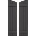 thumbnail image 1 of Ekena Millwork 14"W x 38"H Americraft Four Board (2 Batten) Exterior Real Wood Joined Board-n-Batten Shutters w/ Elliptical Top (Per Pair), Shadow Mountain, 1 of 10