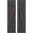 thumbnail image 1 of Ekena Millwork 14"W x 39"H Americraft Four Board (2 Batten) Exterior Real Wood Joined Board-n-Batten Shutters w/ Z-Bar (Per Pair), Shadow Mountain, 1 of 10