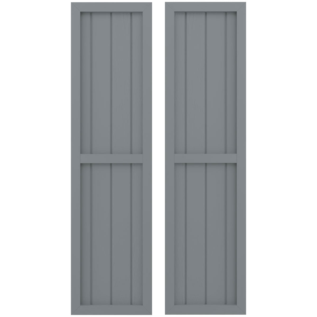 Ocean Swell Blue Mango Wood Board-n-Batten Exterior Shutters, 14"W x 39"H