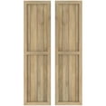 thumbnail image 1 of Ekena Millwork 14"W x 46"H Americraft Four Board Exterior Real Wood Two Equal Panel Framed Board-n-Batten Shutters (Per Pair), Unfinished, 1 of 9