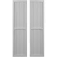 thumbnail image 1 of Ekena Millwork 14"W x 49"H Americraft Four Board Exterior Real Wood Two Equal Panel Framed Board-n-Batten Shutters (Per Pair), Primed, 1 of 9