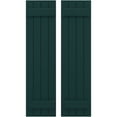 thumbnail image 1 of Ekena Millwork 14"W x 51"H Americraft Four Board (2 Batten) Exterior Real Wood Joined Board-n-Batten Shutters (Per Pair), Thermal Green, 1 of 10
