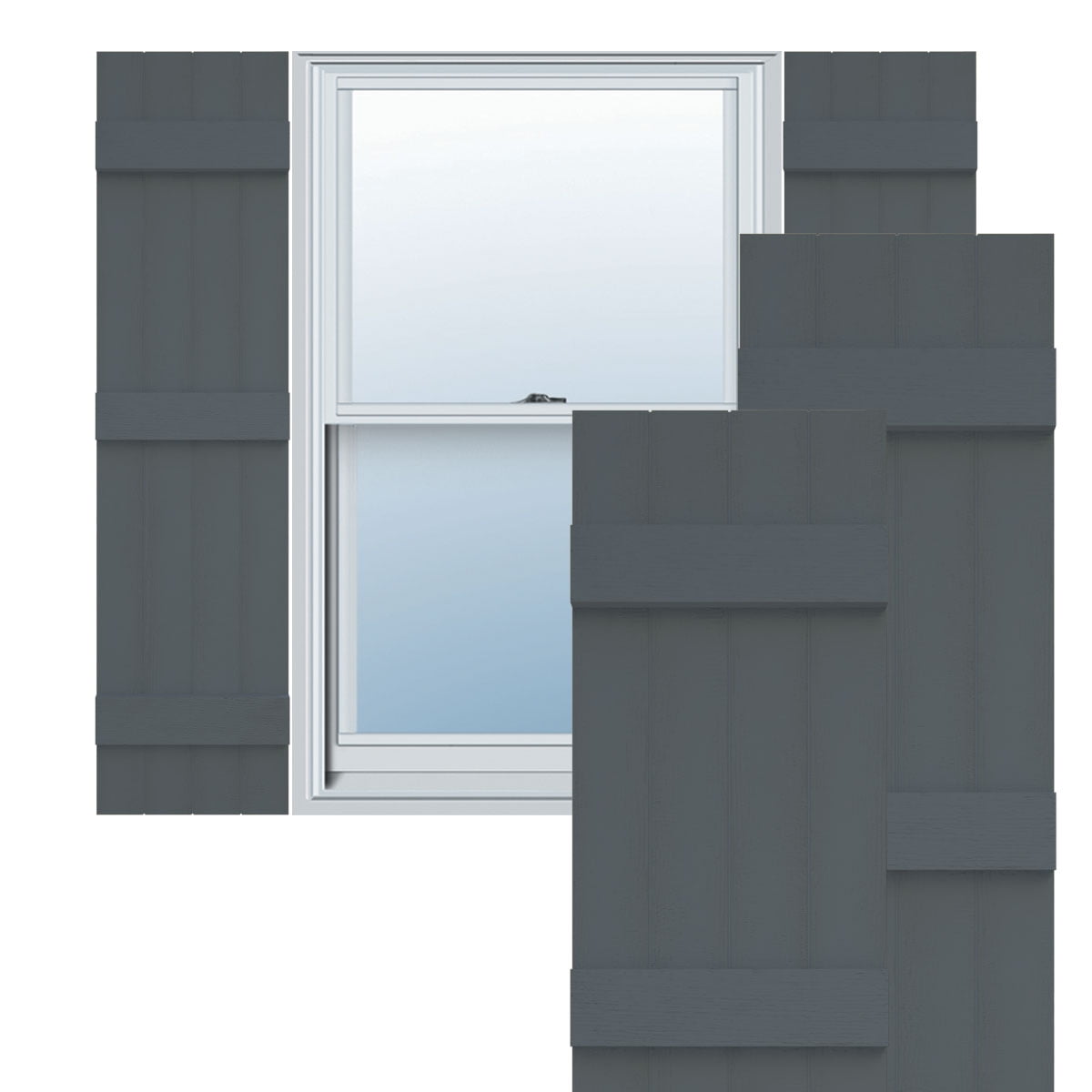 Ekena Millwork 14"W x 55"H Lifetime Vinyl, Standard Four Board Joined