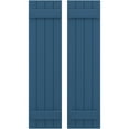 thumbnail image 1 of Ekena Millwork 14"W x 56"H Americraft Four Board (2 Batten) Exterior Real Wood Joined Board-n-Batten Shutters (Per Pair), Sojourn Blue, 1 of 10