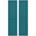 thumbnail image 1 of Ekena Millwork 14"W x 56"H Americraft Four Board Exterior Real Wood Two Equal Panel Framed Board-n-Batten Shutters (Per Pair), Antigua, 1 of 9