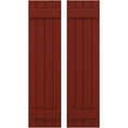thumbnail image 1 of Ekena Millwork 14"W x 58"H Americraft Four Board (2 Batten) Exterior Real Wood Joined Board-n-Batten Shutters (Per Pair), Pepper Red, 1 of 10