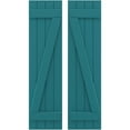 thumbnail image 1 of Ekena Millwork 14"W x 58"H Americraft Four Board (2 Batten) Exterior Real Wood Joined Board-n-Batten Shutters w/ Z-Bar (Per Pair), Antigua, 1 of 10