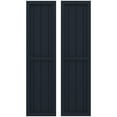thumbnail image 1 of Ekena Millwork 14"W x 59"H Americraft Four Board Exterior Real Wood Two Equal Panel Framed Board-n-Batten Shutters (Per Pair), Starless Night Blue, 1 of 9