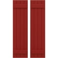 thumbnail image 1 of Ekena Millwork 14"W x 61"H Americraft Four Board (2 Batten) Exterior Real Wood Joined Board-n-Batten Shutters (Per Pair), Fire Red, 1 of 10