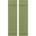 thumbnail image 1 of Ekena Millwork 14"W x 62"H Americraft Four Board (2 Batten) Exterior Real Wood Joined Board-n-Batten Shutters (Per Pair), Moss Green, 1 of 10