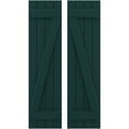 thumbnail image 1 of Ekena Millwork 14"W x 63"H Americraft Four Board (2 Batten) Exterior Real Wood Joined Board-n-Batten Shutters w/ Z-Bar (Per Pair), Thermal Green, 1 of 10