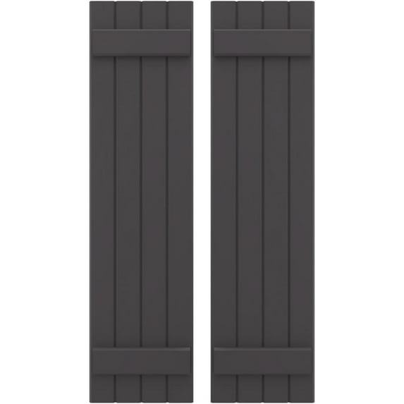 Ekena Millwork 14"W x 65"H Americraft Four Board (2 Batten) Exterior Real Wood Joined Board-n-Batten Shutters (Per Pair), Shadow Mountain