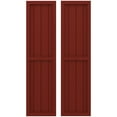 thumbnail image 1 of Ekena Millwork 14"W x 66"H Americraft Four Board Exterior Real Wood Two Equal Panel Framed Board-n-Batten Shutters (Per Pair), Pepper Red, 1 of 9