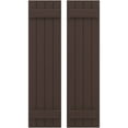 thumbnail image 1 of Ekena Millwork 14"W x 68"H Americraft Four Board (2 Batten) Exterior Real Wood Joined Board-n-Batten Shutters (Per Pair), Raisin Brown, 1 of 10