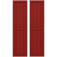thumbnail image 1 of Ekena Millwork 14"W x 69"H Americraft Four Board Exterior Real Wood Two Equal Panel Framed Board-n-Batten Shutters (Per Pair), Fire Red, 1 of 9