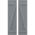 thumbnail image 1 of Ekena Millwork 14"W x 71"H Americraft Four Board (2 Batten) Exterior Real Wood Joined Board-n-Batten Shutters w/ Z-Bar (Per Pair), Ocean Swell, 1 of 10