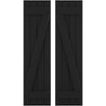 thumbnail image 1 of Ekena Millwork 14"W x 77"H Americraft Four Board (2 Batten) Exterior Real Wood Joined Board-n-Batten Shutters w/ Z-Bar (Per Pair), Black, 1 of 10