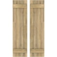 thumbnail image 1 of Ekena Millwork 14"W x 79"H Americraft Four Board (2 Batten) Exterior Real Wood Joined Board-n-Batten Shutters (Per Pair), Unfinished, 1 of 10