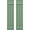 thumbnail image 1 of Ekena Millwork 14"W x 81"H Americraft Four Board (2 Batten) Exterior Real Wood Joined Board-n-Batten Shutters (Per Pair), Track Green, 1 of 10