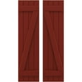 thumbnail image 1 of Ekena Millwork 14"W x 83"H Americraft Four Board (2 Batten) Exterior Real Wood Joined Board-n-Batten Shutters w/ Z-Bar (Per Pair), Pepper Red, 1 of 10
