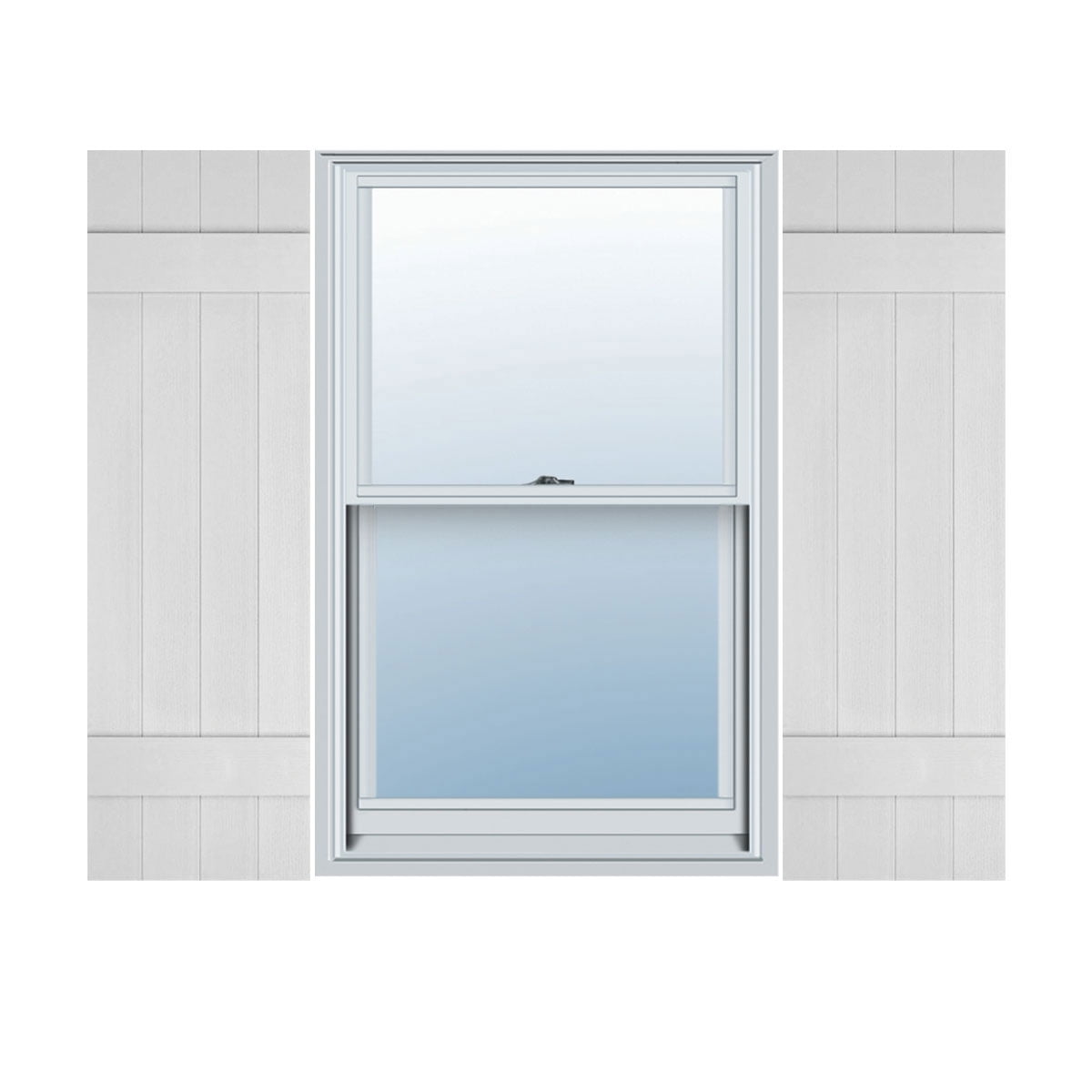 Ekena Millwork 14 in. W x 33 in. H Builders Edge, TailorMade Four Board Joined (2 Batten), Board-n-Batten Shutters, Includes Matching Installation Spikes (Per Pair), 001 - White
