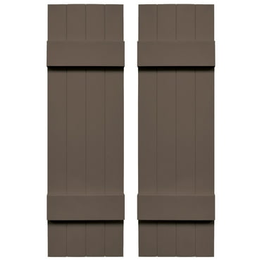 Ekena Millwork 14 in. W x 35 in. H Builders Edge, Standard Four Board Joined (2 Batten), Board-n-Batten Shutters, Includes Matching Installation Spikes (Per Pair), 385 - French Roast