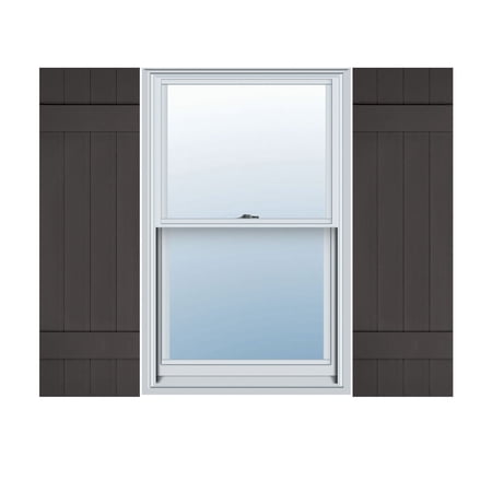 Ekena Millwork 14 in. W x 36 in. H Builders Edge, TailorMade Four Board Joined (2 Batten), Board-n-Batten Shutters, Includes Matching Installation Spikes (Per Pair), 010 - Musket Brown