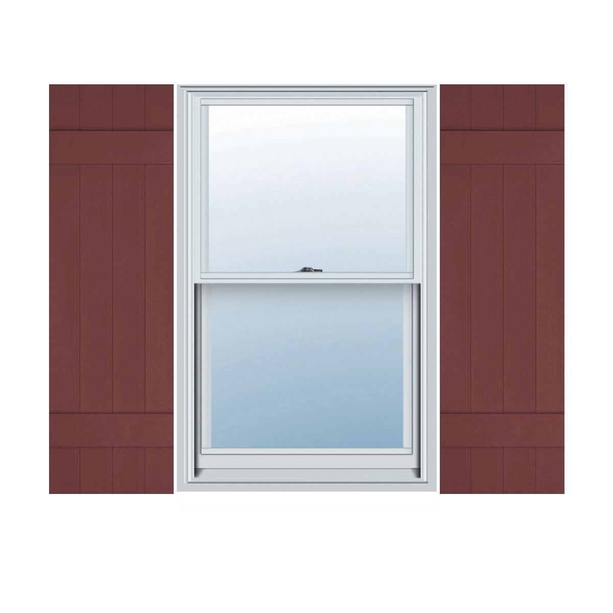 Wineberry Vinyl Board and Batten Decorative Shutters, 14"W x 45"H