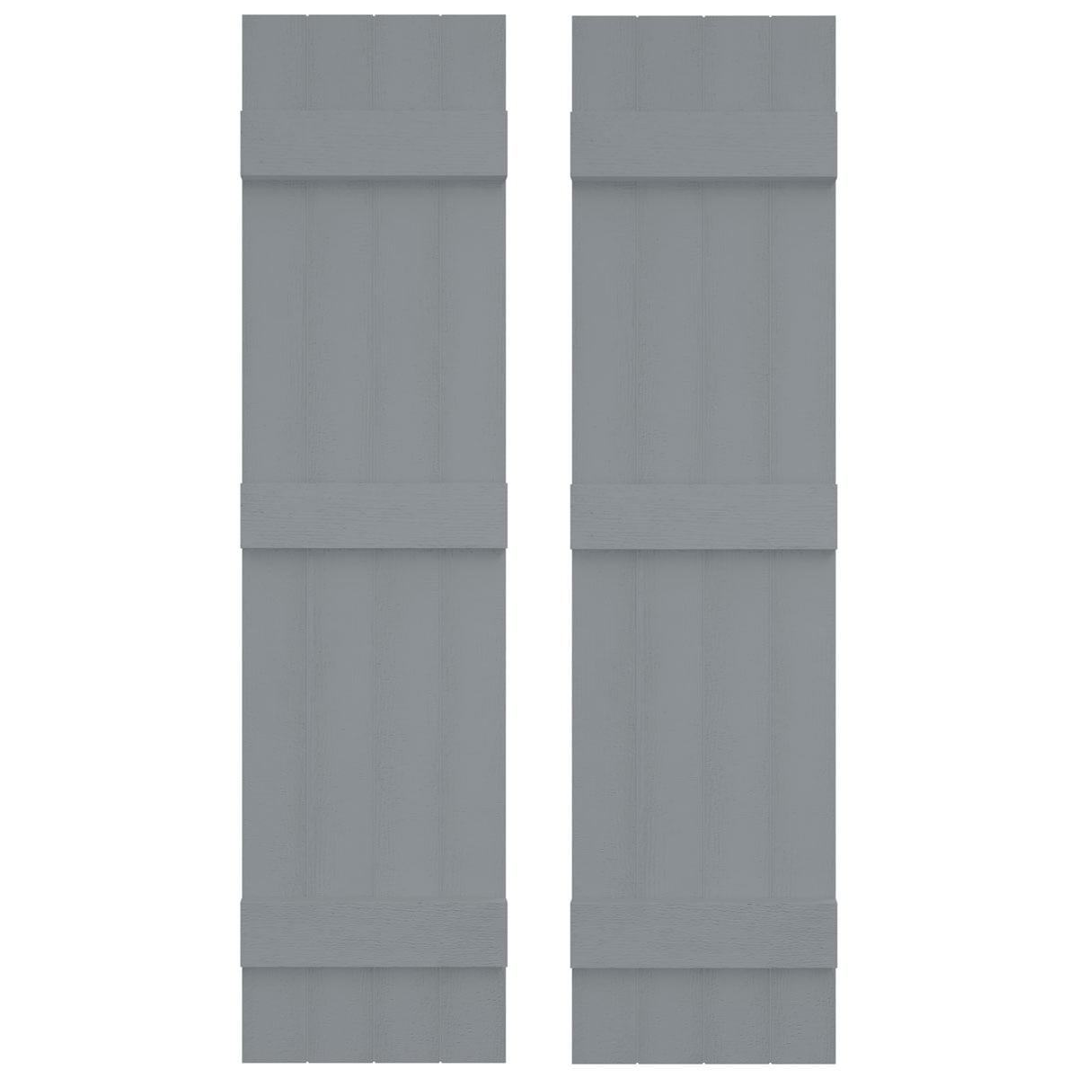 Platinum Gray Vinyl Board and Batten Decorative Shutters, 14" x 63"