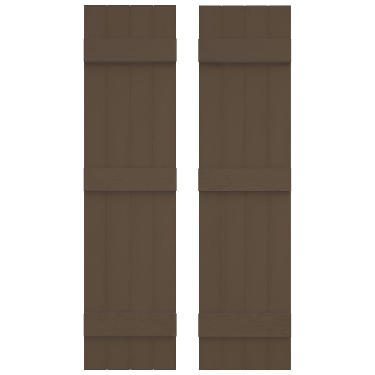 French Roast Vinyl Board and Batten Decorative Shutters, 14" x 63"